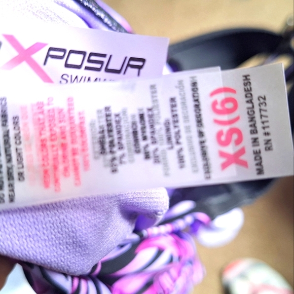 ZeroXposur Circus Wide Strap 2-in-1 Tankini Swim Top with Sports Bra Size XS - Picture 6 of 6